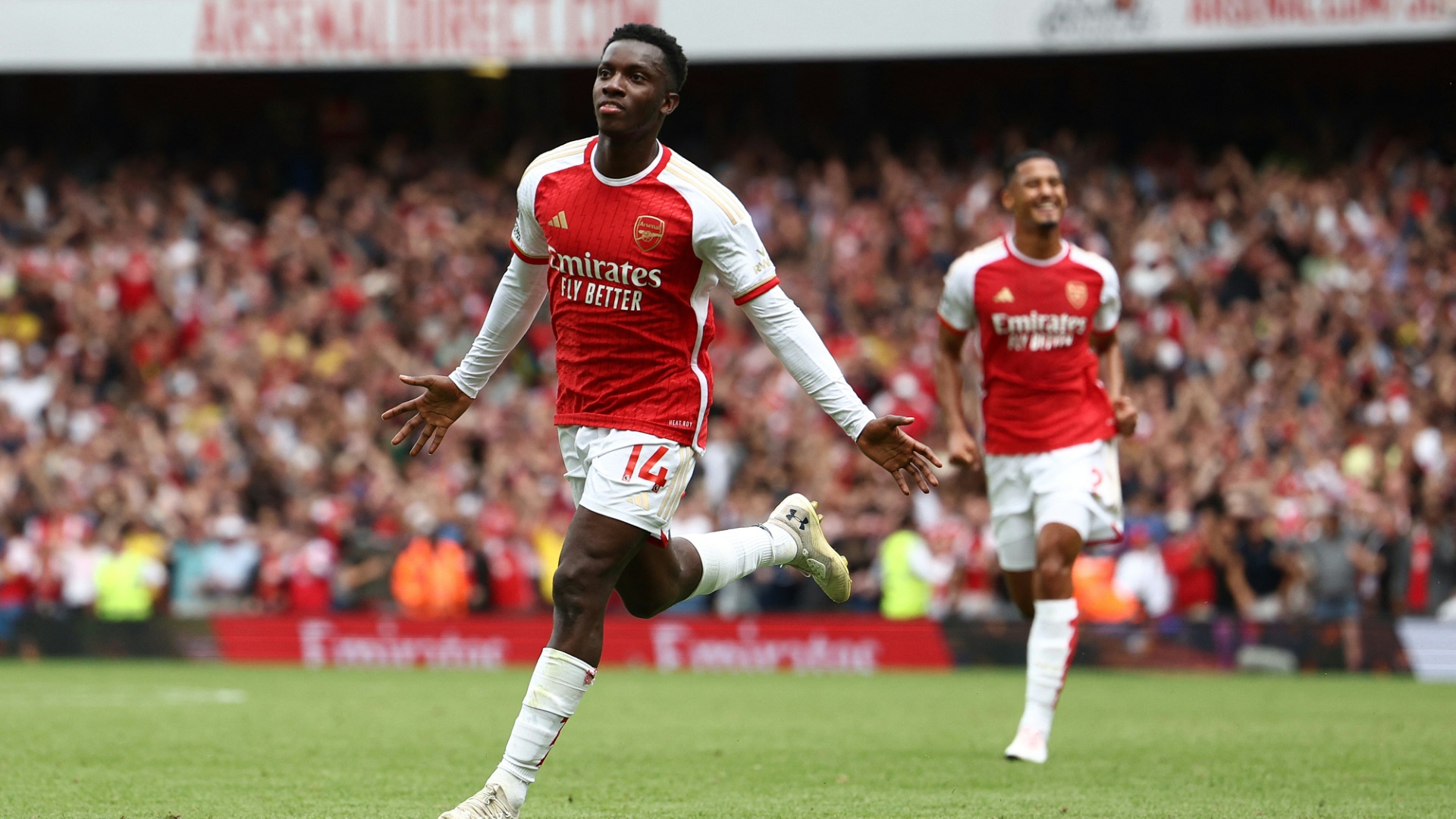 Eddie Nketiah erzielt das 1:0 für Arsenal