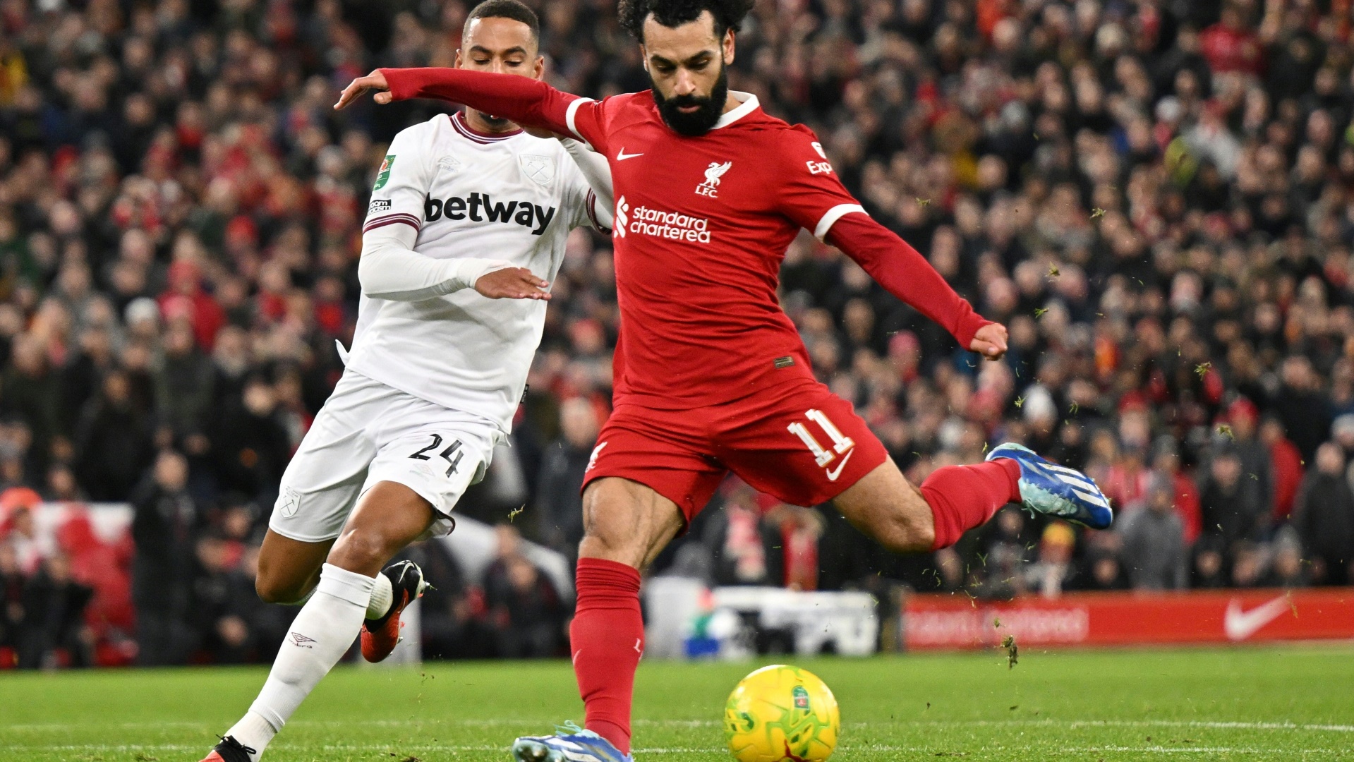 Das 4:1: Mo Salah trifft gegen West Ham