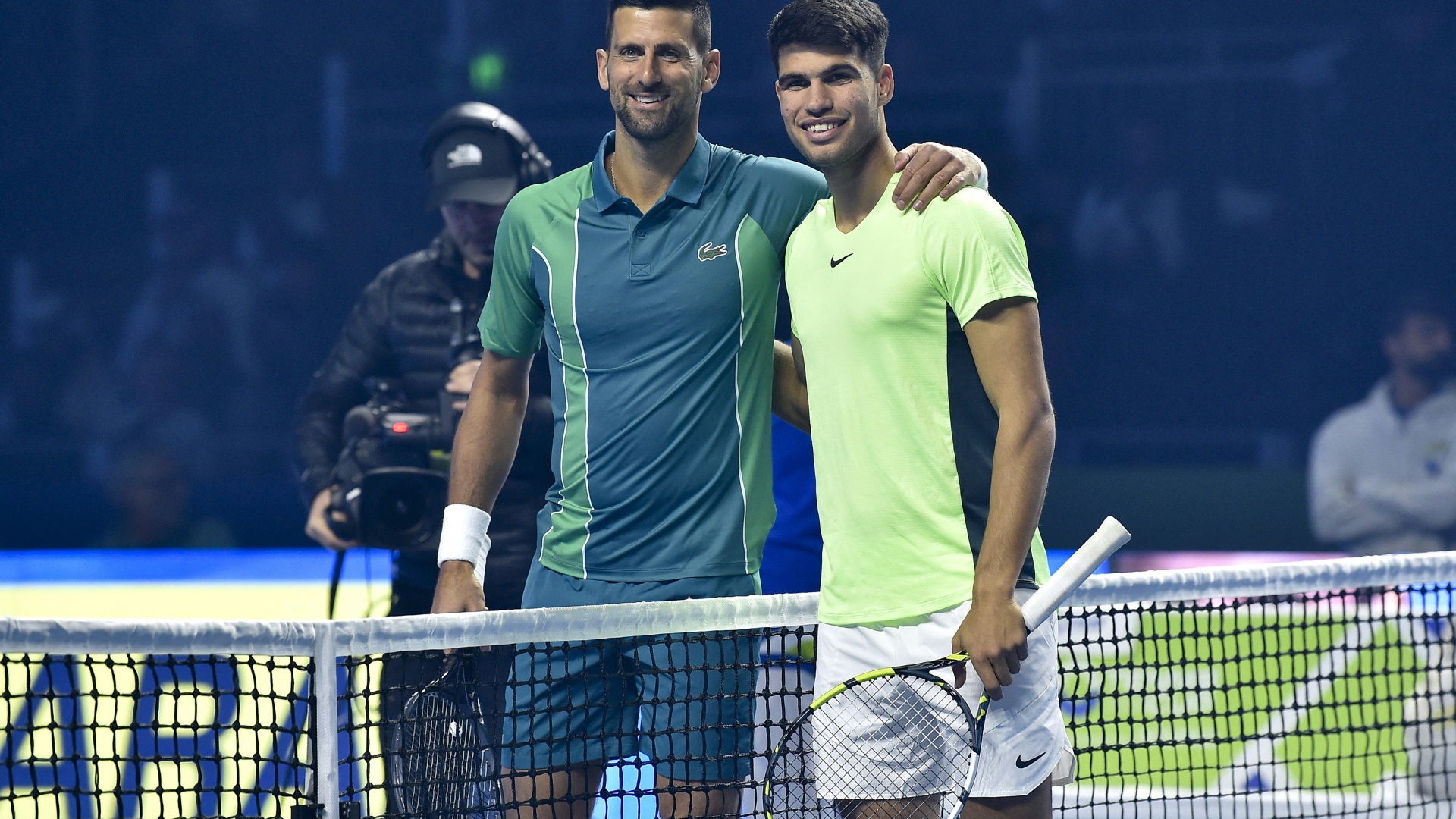 Spielten in Riad vor: Novak Djokovic und Carlos Alcaraz