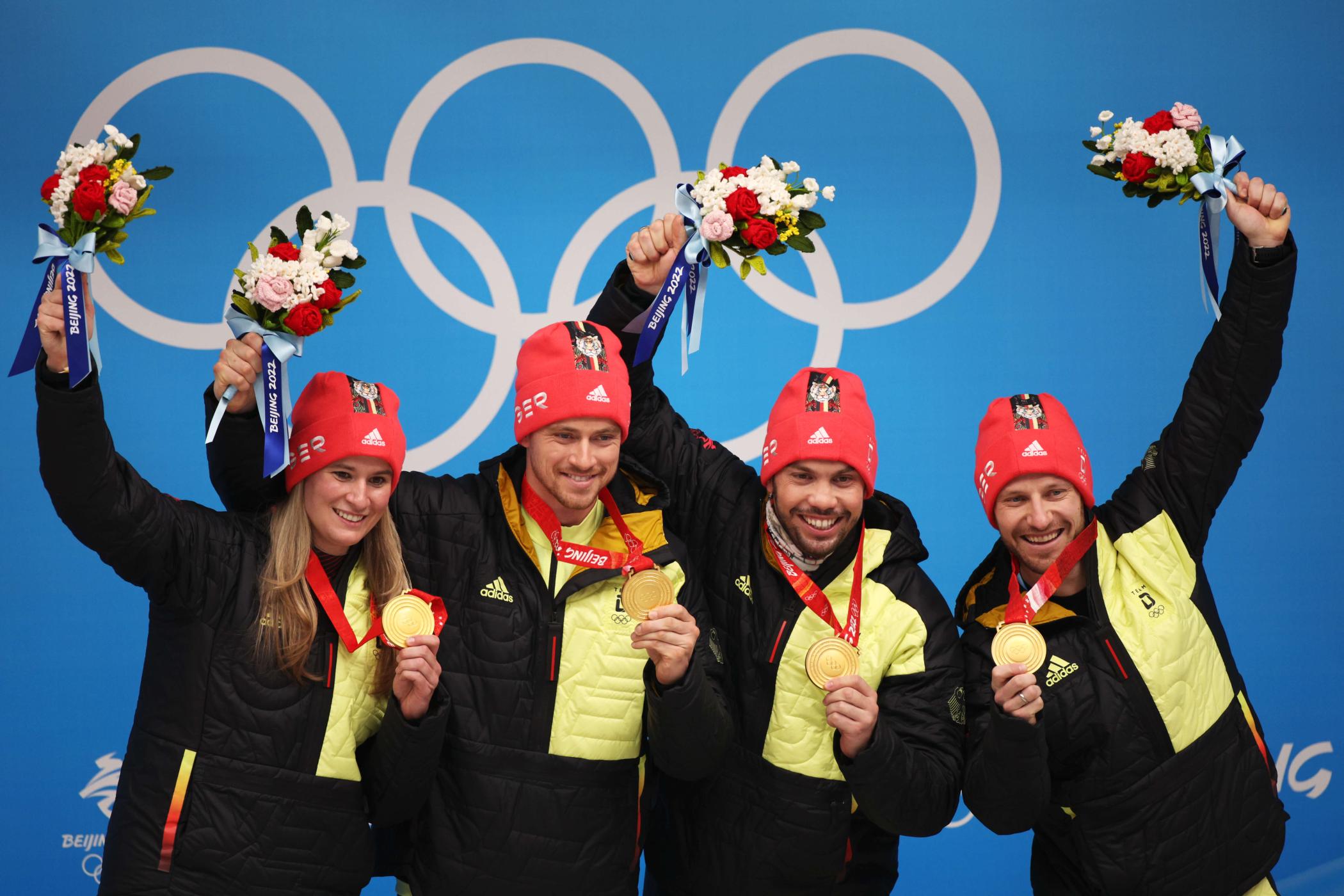 Natalie Geisenberger, Johannes Ludwig, Tobias Wendl und Tobias Arlt holen Olympia-Gold