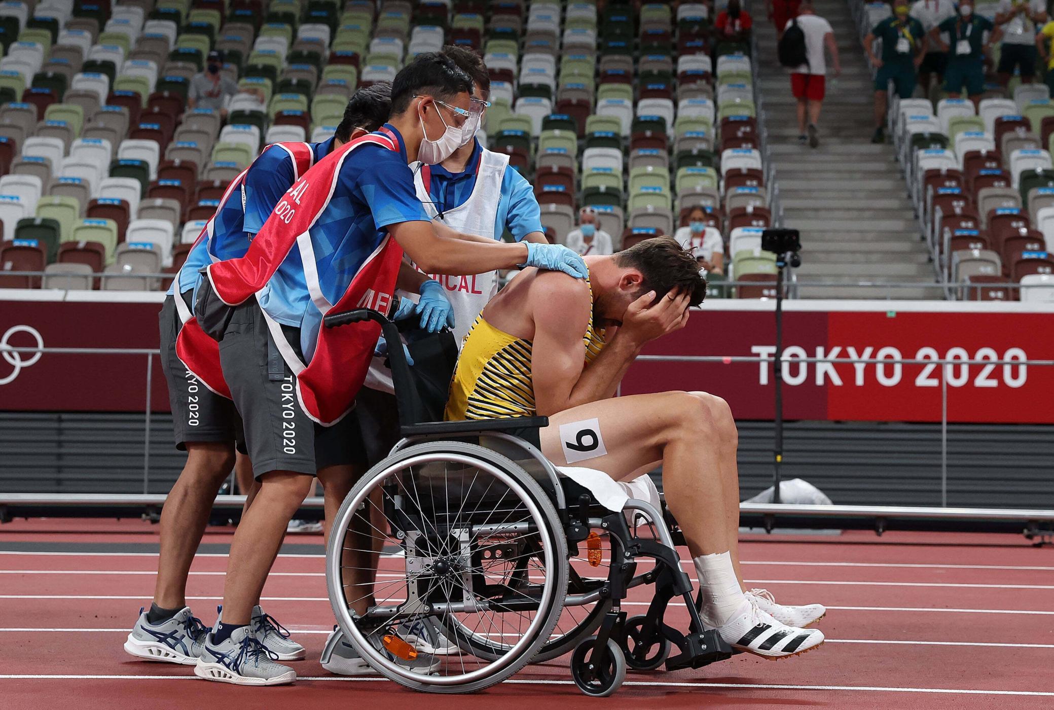 Niklas Kaul verletzt sich bei den Olympischen Spielen in Tokio.
