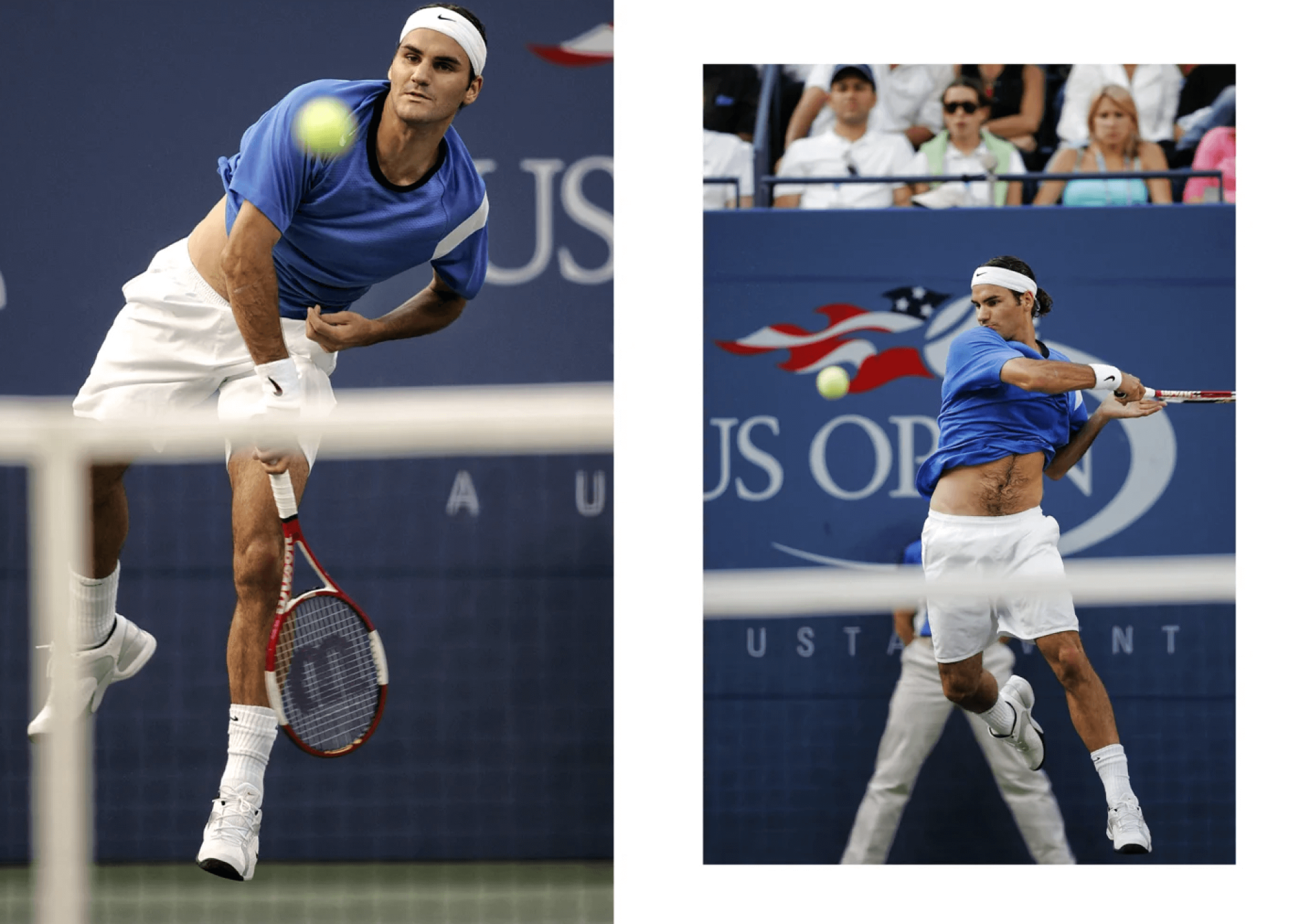 Roger Federer im Finale der US Open 2004 gegen Lleyton Hewitt