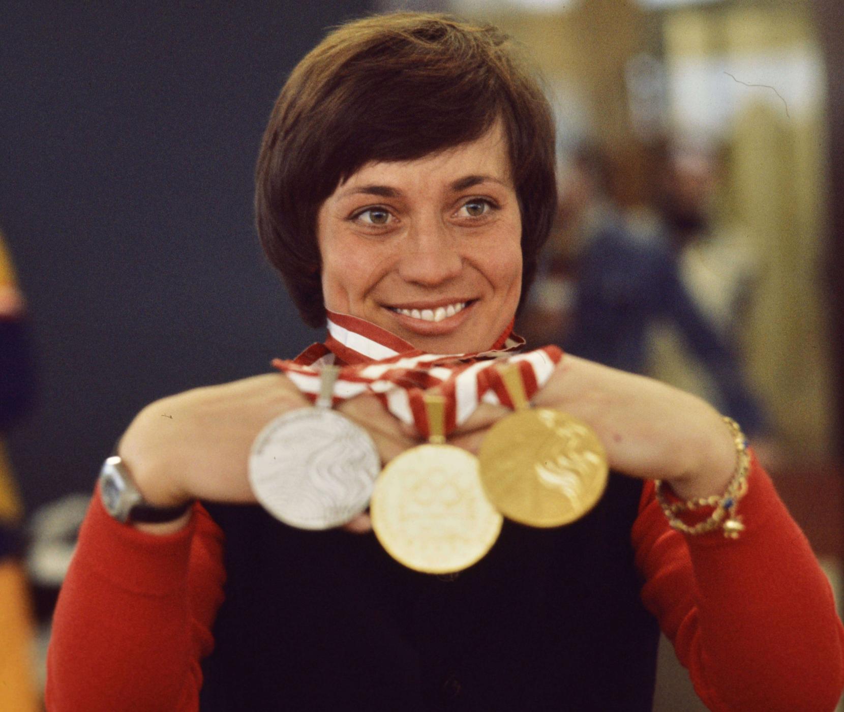 Rosi Mittermaier 1976 bei den Olympischen Winterspielen in Innsbruck