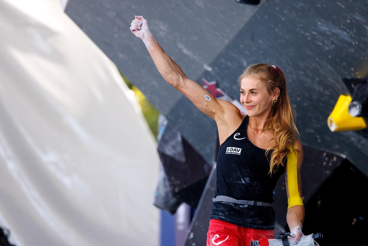 Silber! Bei der Boulder-EM klettert Hannah Meul in München im Sommer 2022 zum Vize-Titel.
