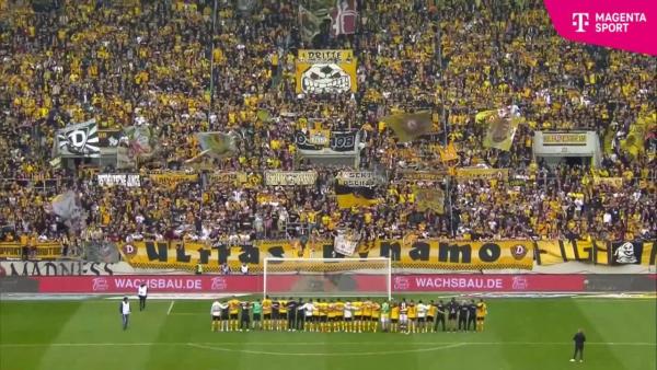 Schwarz-Gelbe Wand: Dynamo-Fans feiern wichtigen Sieg gegen Wiesbaden