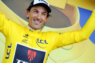 Fabian Cancellara bei der Tour de France 2015 im Gelben Trikot