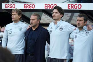 Deutschland mit Bundestrainer Hansi Flick