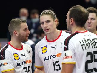 Handball-Nationalspieler Juri Knorr und seine Teamkollegen