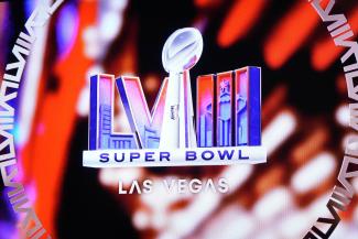 Das Logo des Super Bowl LVIII in Las Vegas